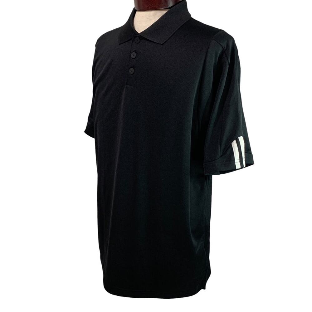 Medium‎ Adidas Mens New Black Golf Shirt Polo A76 MCL Stripe Cuff P77781